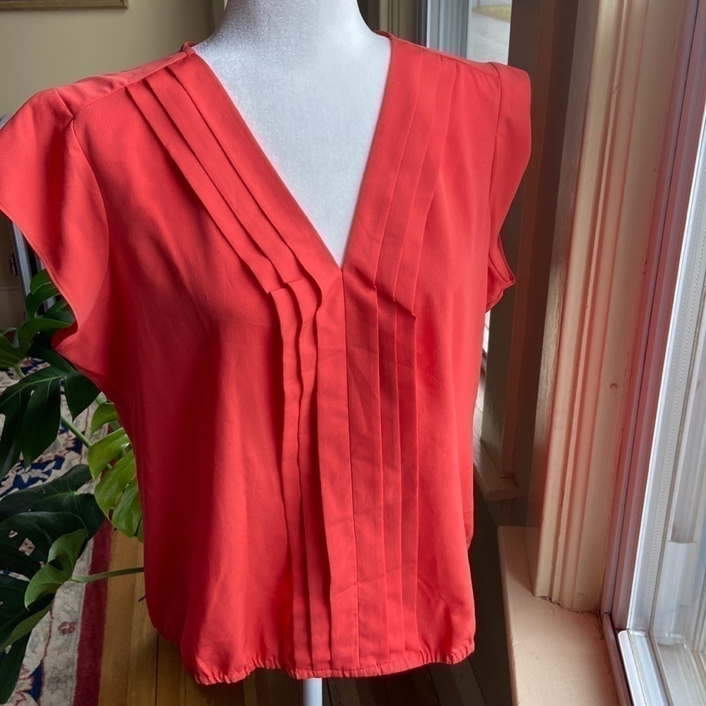 Liz Claiborne Short Sleeve V Neck Blouse‎ Petite XL​​​​​​​​​​​​​​​​​​​​​​​​